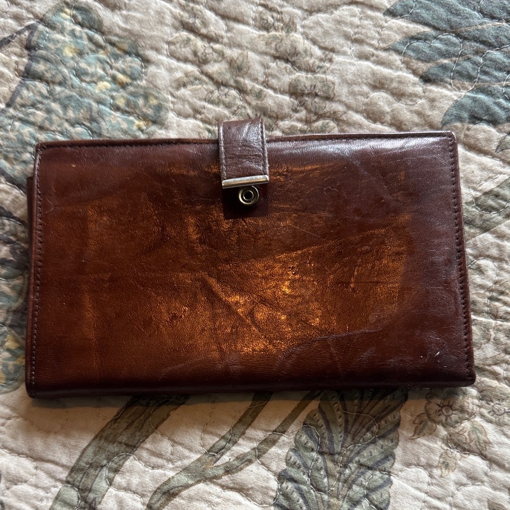 Vintage Top Grain Cowhide Leather Travel Wallet Organizer - Excellent Condition